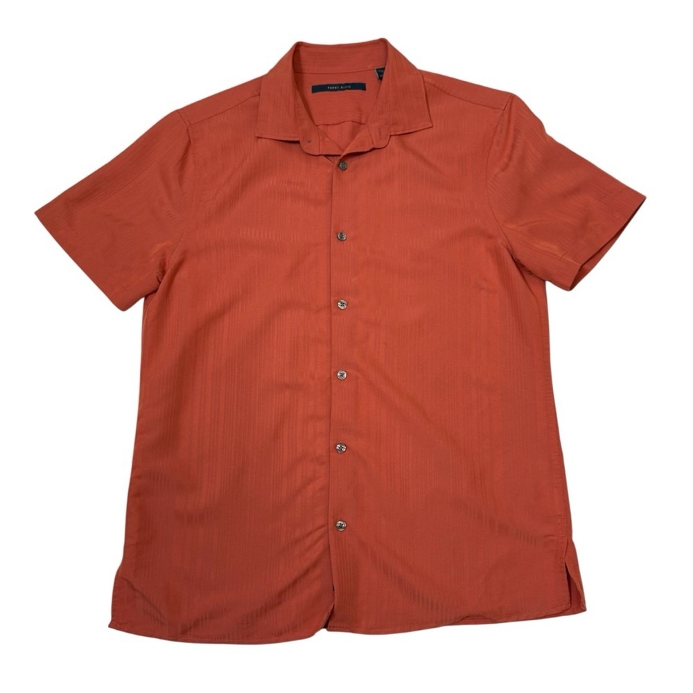 Perry Ellis Men's Burnt Orange Short Sleeve Button Down Shirt